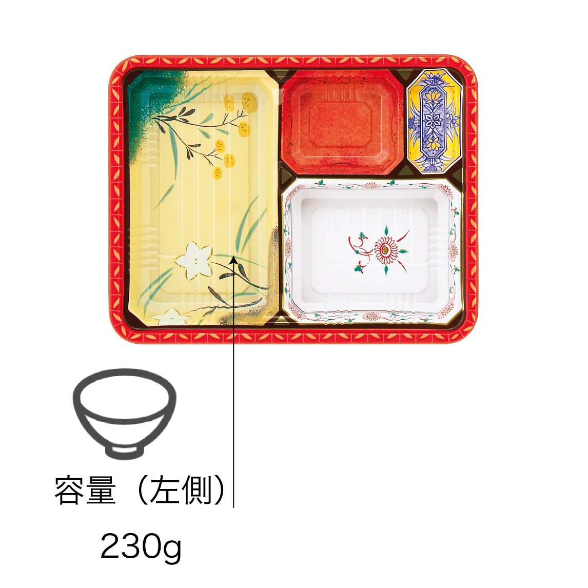 【電子レンジ対応】ワンウェイ　T-80-60 幅232mmシリーズ 本体＋蓋セット（5種）