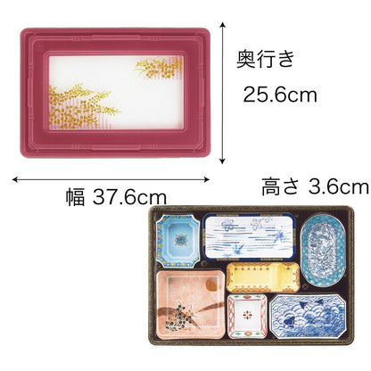 【仕出し弁当】T-130 幅37cm 本体+蓋セット（蓋柄3種 + 本体 2種）
