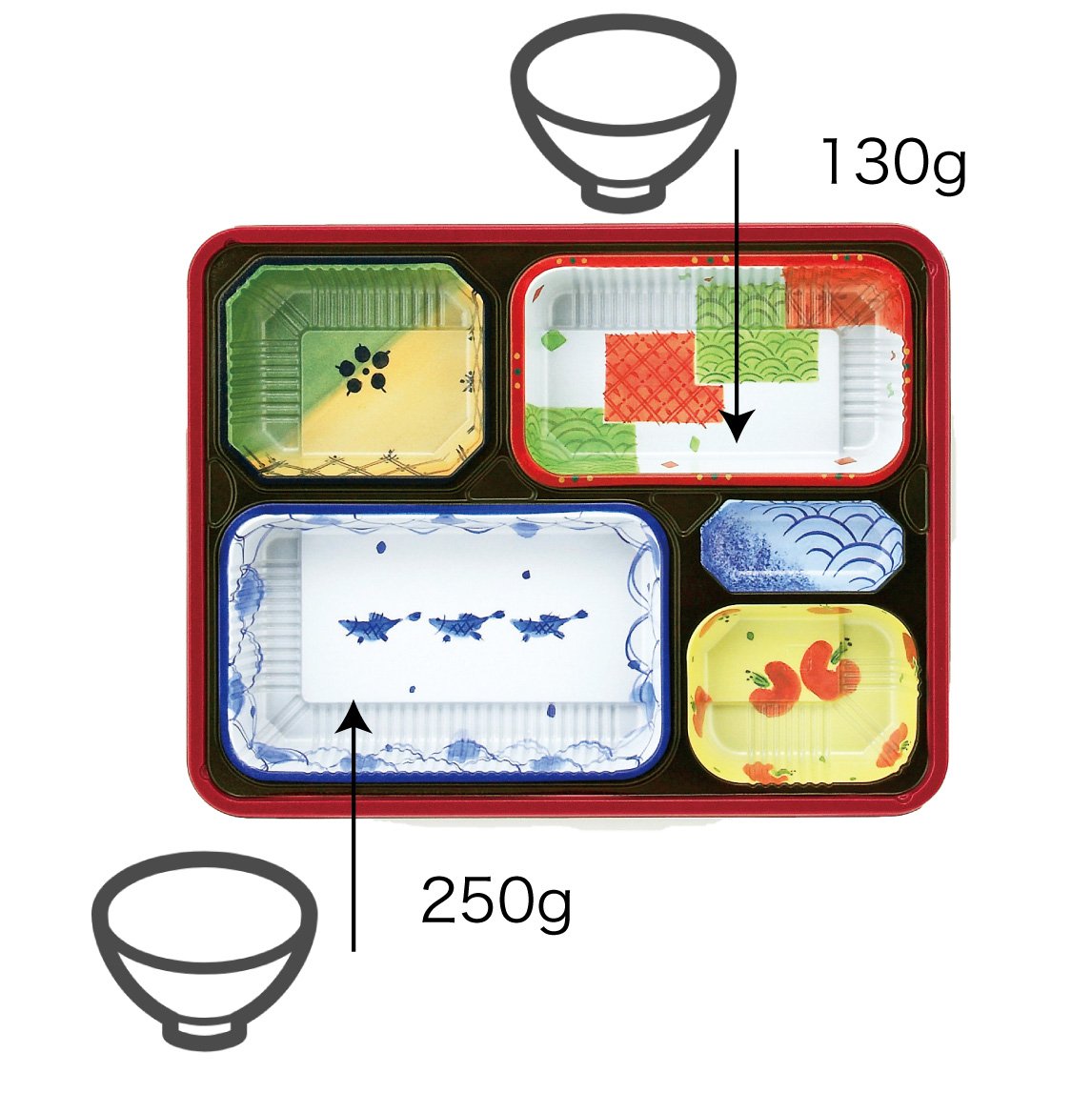 【仕出し弁当】ワンウェイ　T-90-70シリーズ 本体＋蓋セット（本体２種）